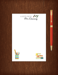 A Note from Mrs. Denning Teacher - 5x7 Notepad