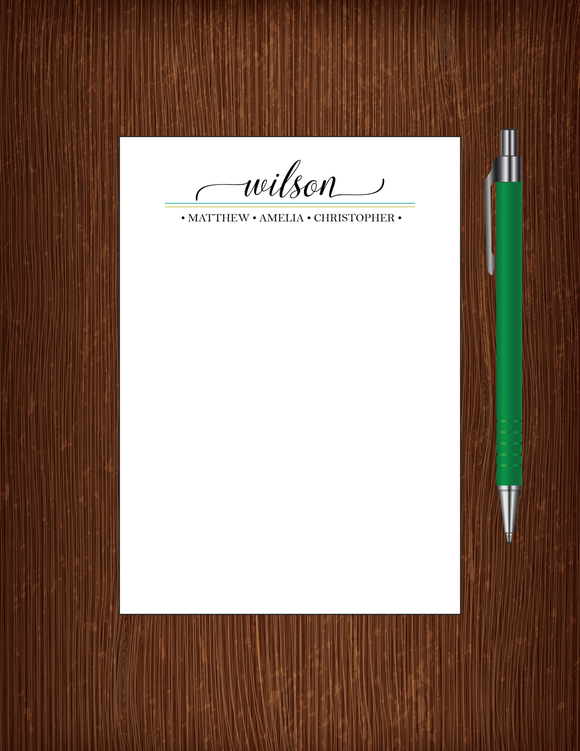 Wilson Family - 5x7 Personalized Notepad