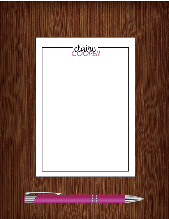 Claire Cooper - 5x7 Personalized Notepad