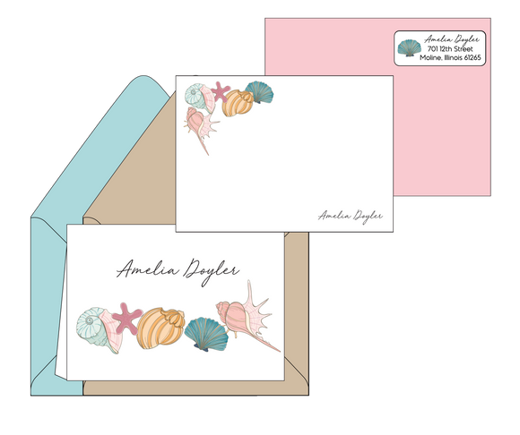 Amelia Doyler seashells - Personalized Stationery