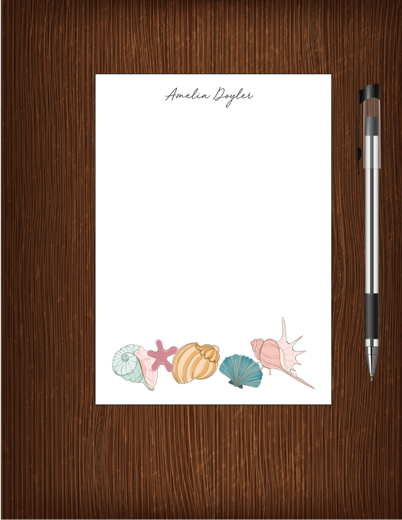Amelia Doyler seashells - 5x7 Personalized Notepad