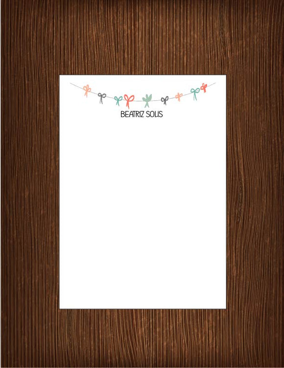 Beatriz Solis bows - 5x7 Personalized Notepad