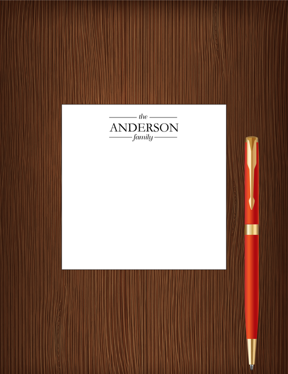 Anderson Family - Personalized Memo Cube