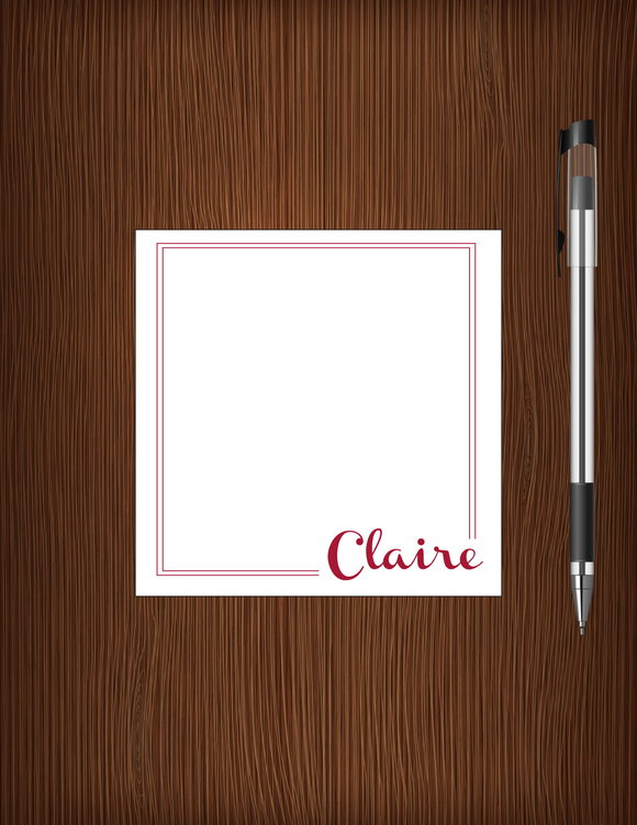 Claire double border- Personalized Memo Cube