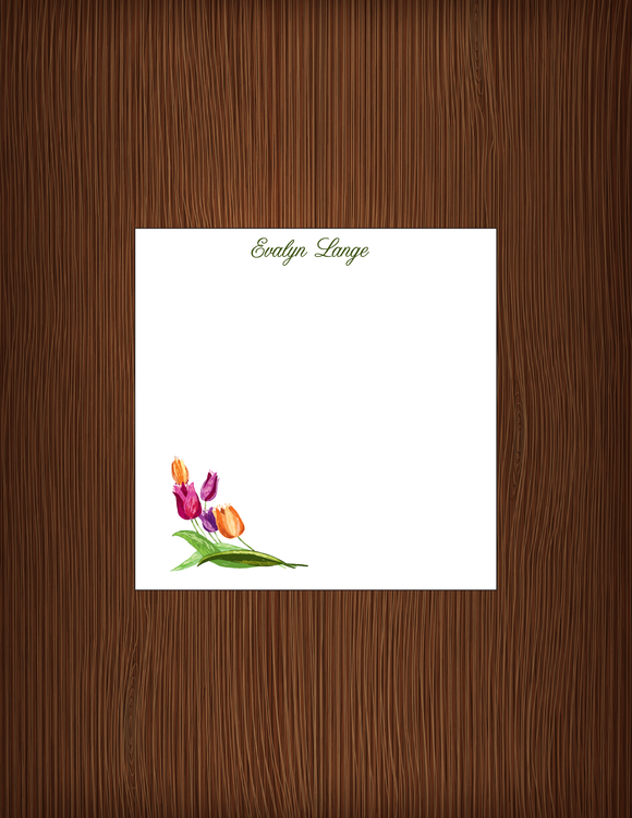 Evalyn Lange Tulips - Personalized Memo Cube