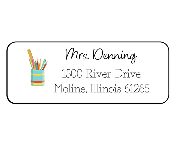 A Note from Mrs. Denning Teacher - Return Address Label