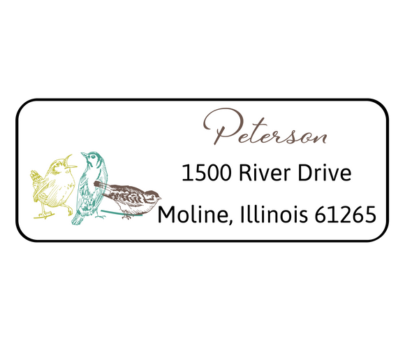 Diana Peterson Birds - Return Address Label