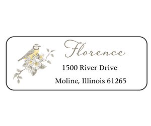 Irina Florence Birds - Return Address Label