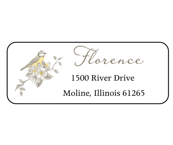 Irina Florence Birds - Return Address Label