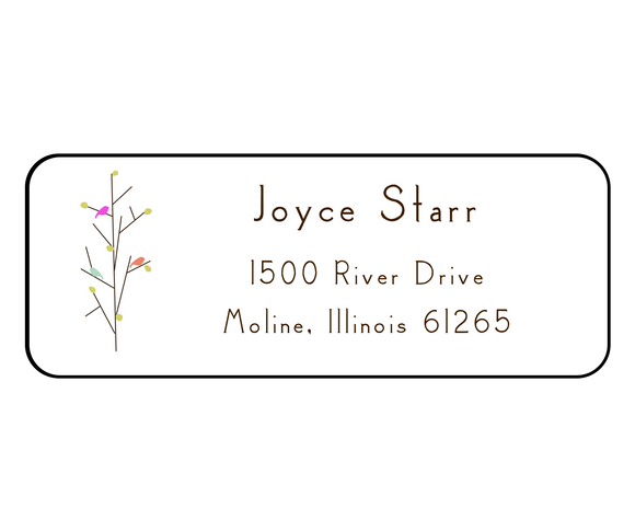 Joyce Starr Birds - Return Address Label