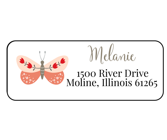 Melanie Butterfly- Return Address Label