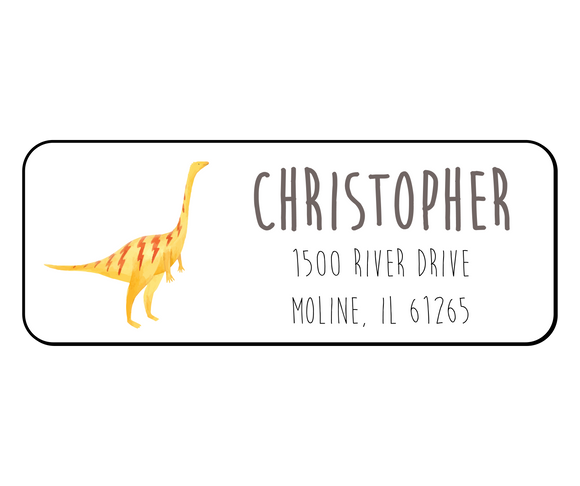 Christopher Ambrose Dinosaurs - Return Address Label