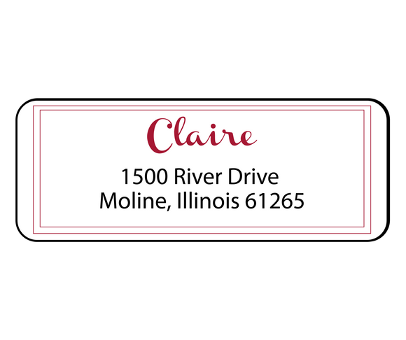 Claire Double Border - Return Address Label