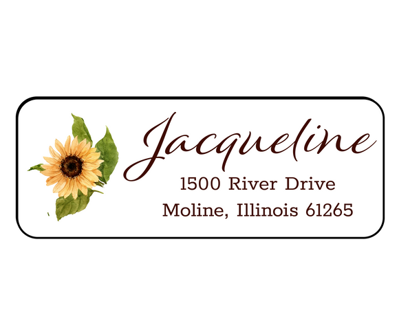 Jacqueline Sunflower - Return Address Label