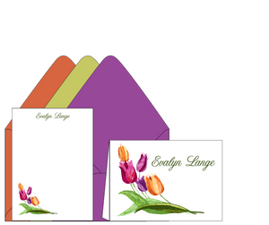 Evalyn Lange Tulips- Personalized Stationery