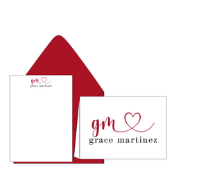 Grace Martinez Heart - Personalized Stationery