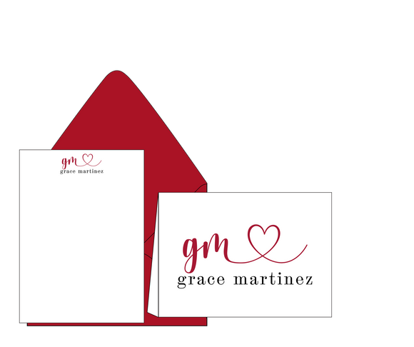 Grace Martinez Heart - Personalized Stationery