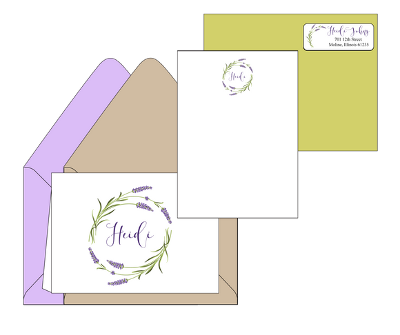 Heidi Lavender - Personalized Stationery