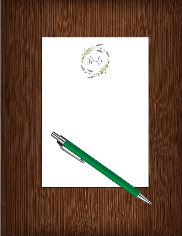 Heidi Lavender - 5x7 Personalized Notepad
