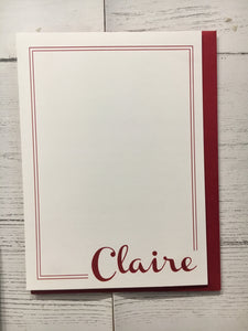 Claire Double Line Border - Personalized Stationery