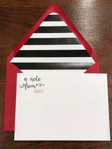 A Note From Cecily - Personalized Stationery