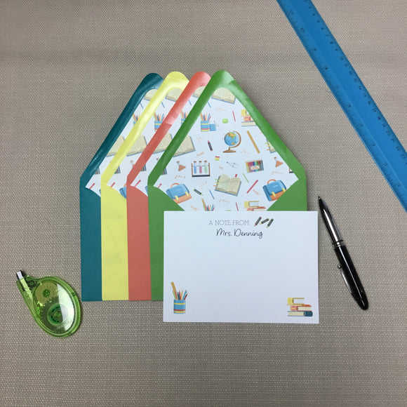 A Note from Mrs. Denning Teacher - Personalized Stationery