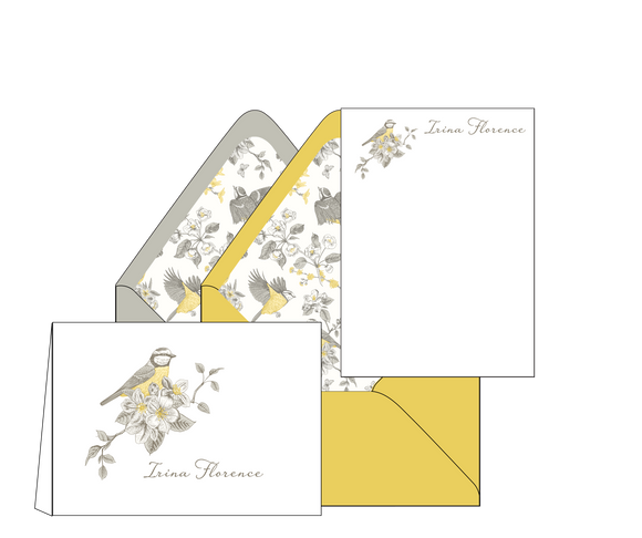 Irina Florence Birds - Personalized Stationery