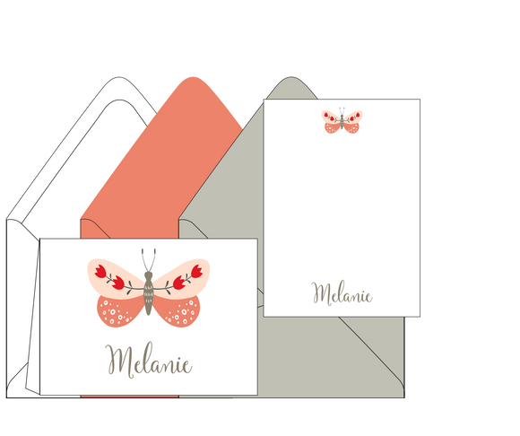 Melanie Butterfly - Personalized Stationery