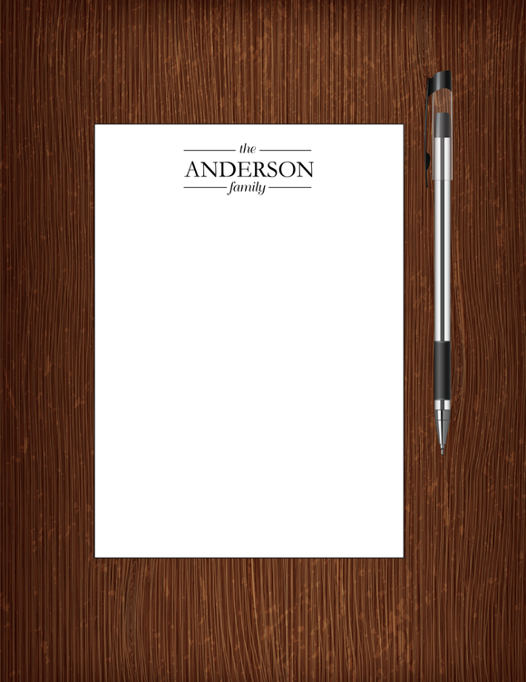 The Anderson Family - 5x7 Personalized Notepad