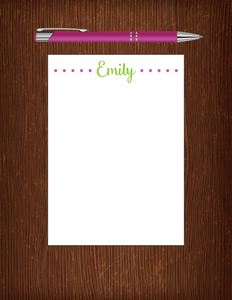 Emily Dots - 5x7 Personalized Notepad