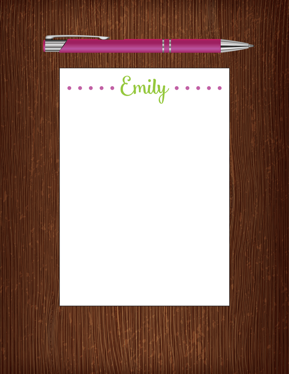 Emily Dots - 5x7 Personalized Notepad