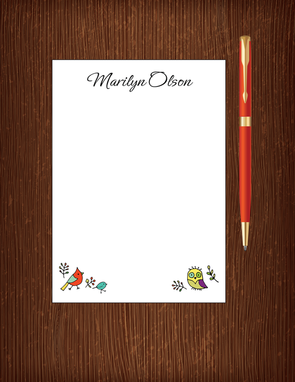 Marilyn Olson birds- 5x7 Personalized Notepad