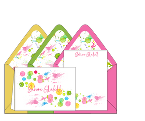 Sabrina Gladwell Paint Splats - Personalized Stationery