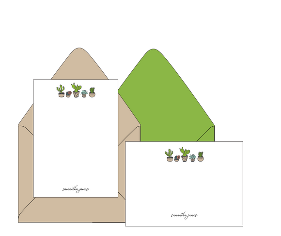 Samantha James Cactus - Personalized Stationery