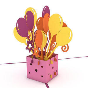 Balloon Bouquet Lovepop Pop-up Greeting Card - stamps included