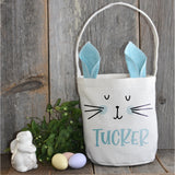 Linen Bunny Easter Baskets Personalized with Your Child's Name