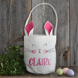 Linen Bunny Easter Baskets Personalized with Your Child's Name