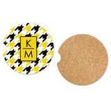 Custom Houndstooth Pattern Sandstone Car Coasters ~ a WaterMark Exclusive!