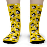 Cat Socks personalized with your cat's face - Adult No-Show Socks