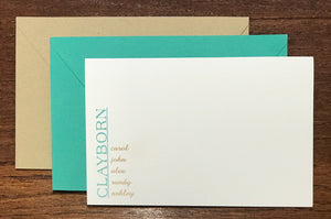 Personalized Family Notecards - Clayborns