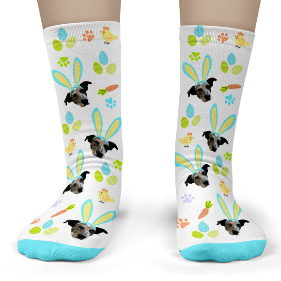 Easter Pet Socks Personalized with Your Pet's Face - Child Crew
