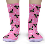 Dog Socks 2C Light Pink & Purple