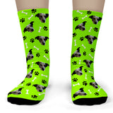 Dog Socks 2H Lime Green