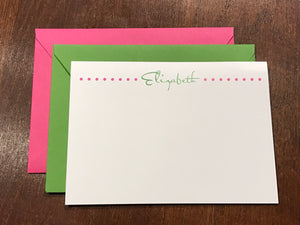 Personalized Notecards - Elizabeth Dots