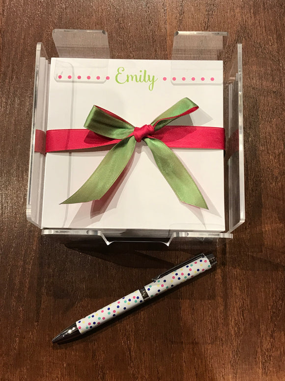 Personalized Memo Cubes - Emily with Dots