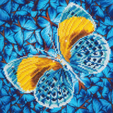 Diamond Painting Kit - 12x12 Butterfly Gold & Blue