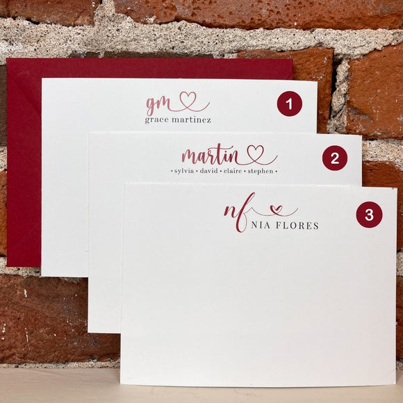 Personalized Notecards - Nia Flores Hearts